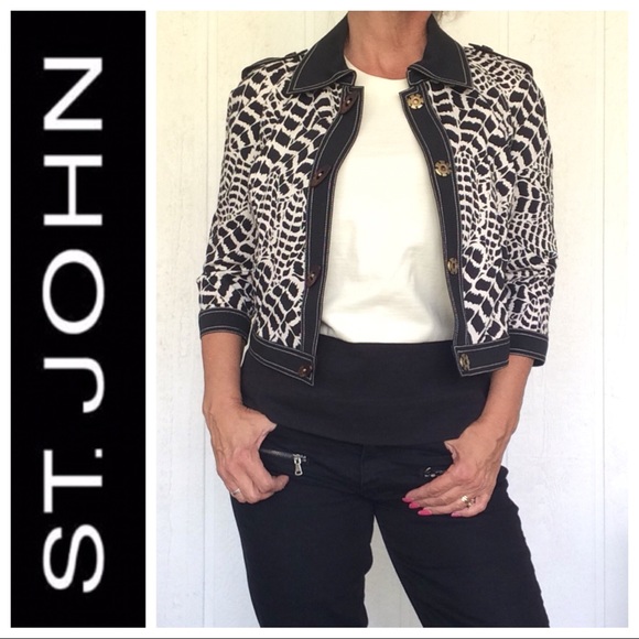 ST. JOHN SPORT ANIMAL PRINT JACKET SMALL - Picture 2 of 8